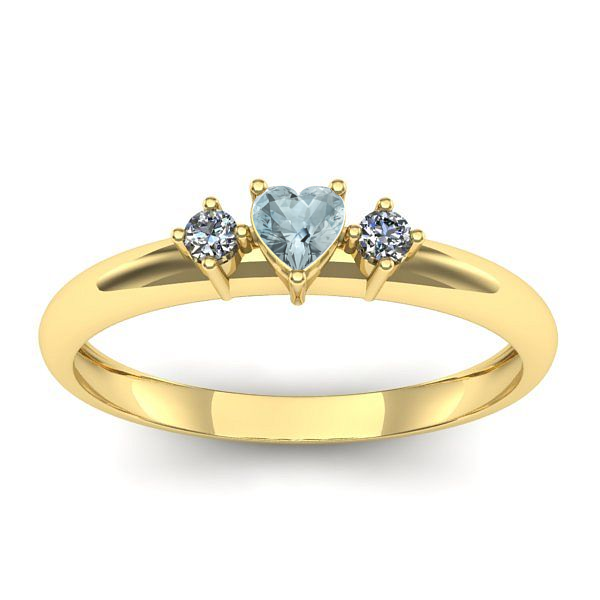 Inel logodna cu aquamarin inima