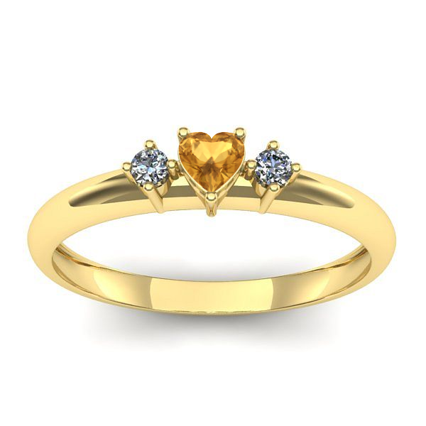 Inel cu citrin inima