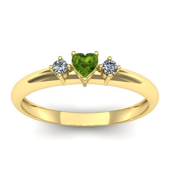 Inel cu peridot inima