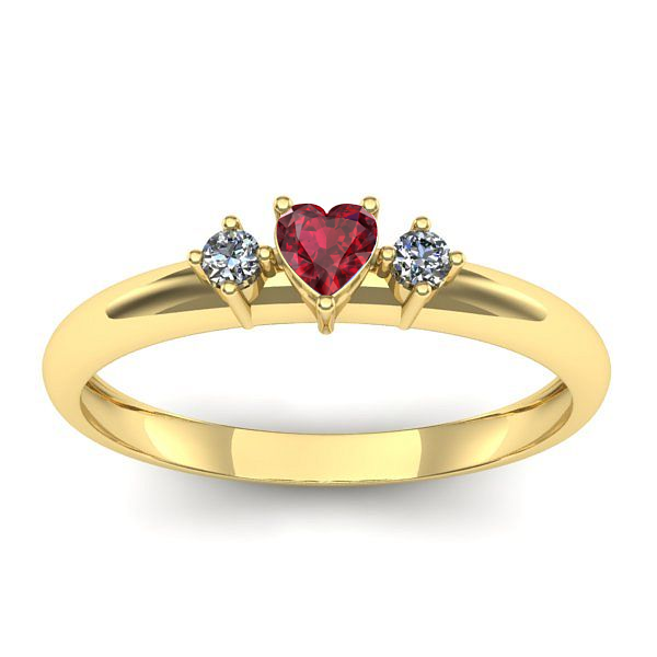 Inel logodna cu rubin inima