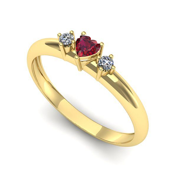 Inel de logodna din aur galben cu rubin