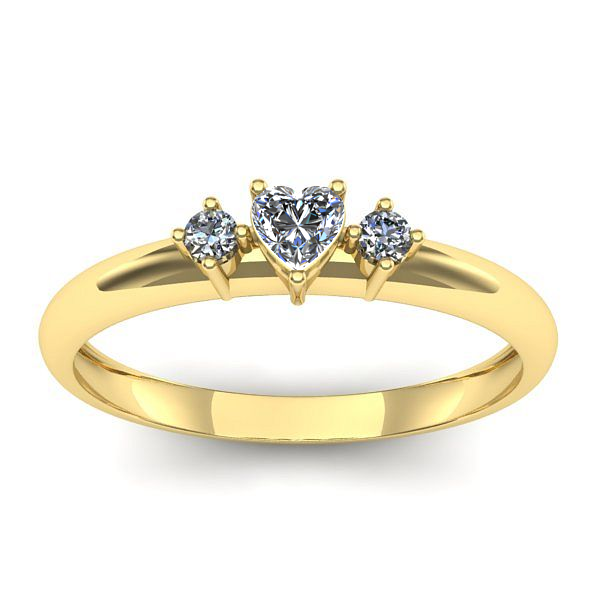 Inel cu safir alb inima