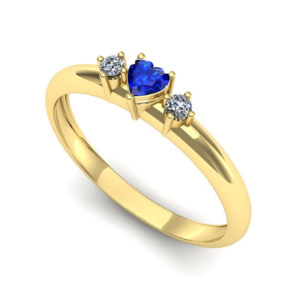 Inel logodna din aur galben cu safir