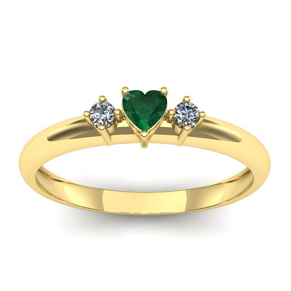 Inel cu smarald inima