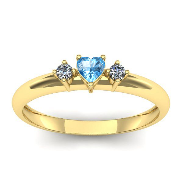 Inel logodna cu topaz blue inima