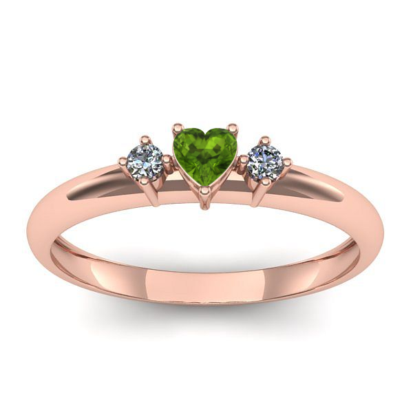 Inel logodna cu peridot inima