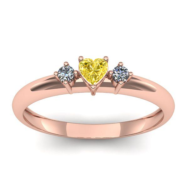 Inel cu safir galben inima