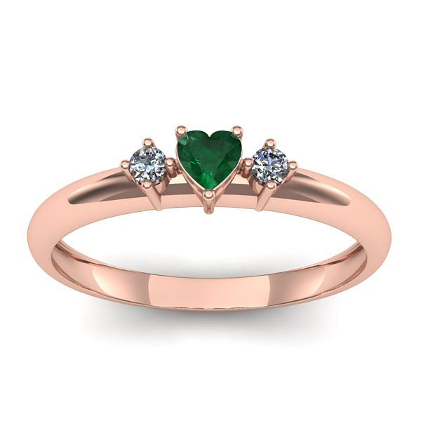 Inel cu smarald inima