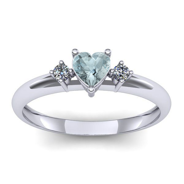 Inel logodna cu aquamarin inima