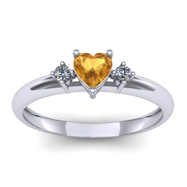 Inel logodna cu citrin inima
