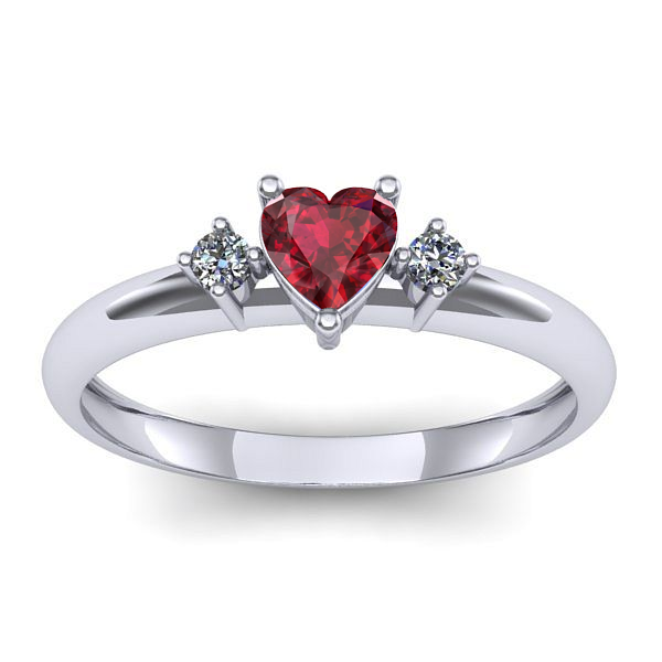 Inel logodna cu rubin inima
