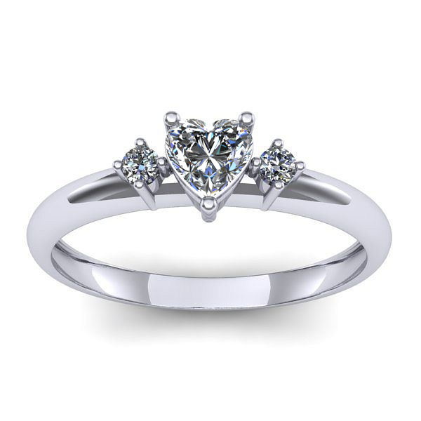 Inel logodna cu safir alb inima