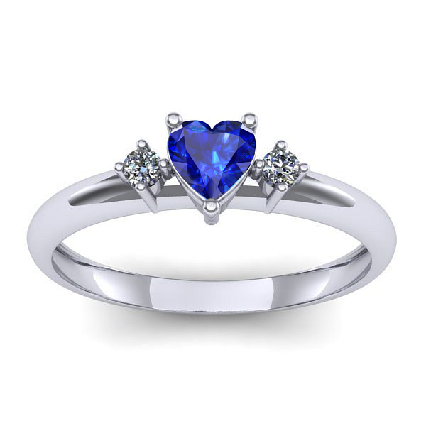 Inel de logodna cu safir inima