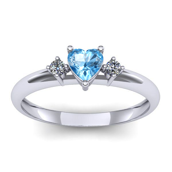 Inel de logodna cu topaz blue inima