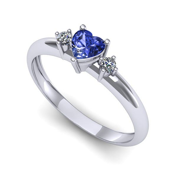 Inel din aur alb cu tanzanit