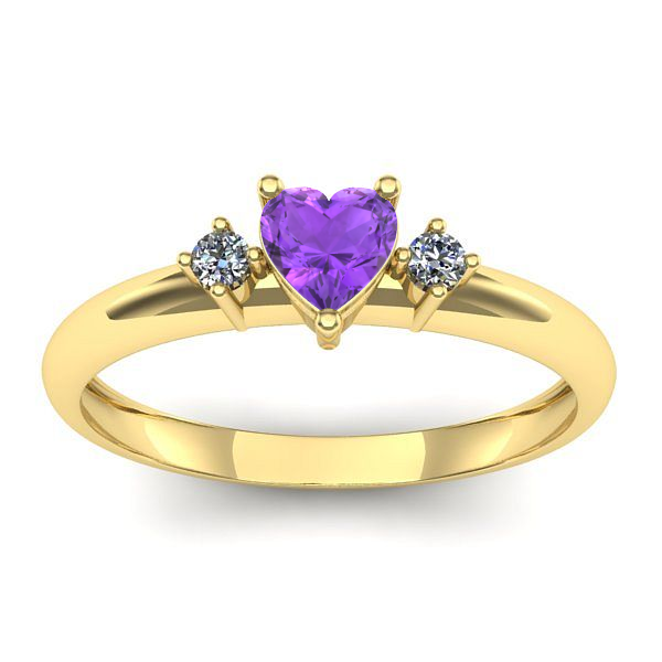 Inel cu ametist inima