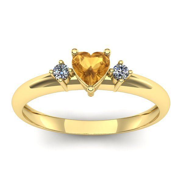 Inel cu citrin inima