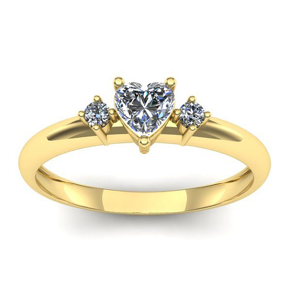 Inel de logodna cu diamant inima