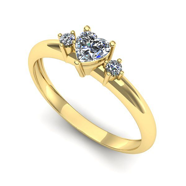 Inel de logodna din aur galben cu diamant