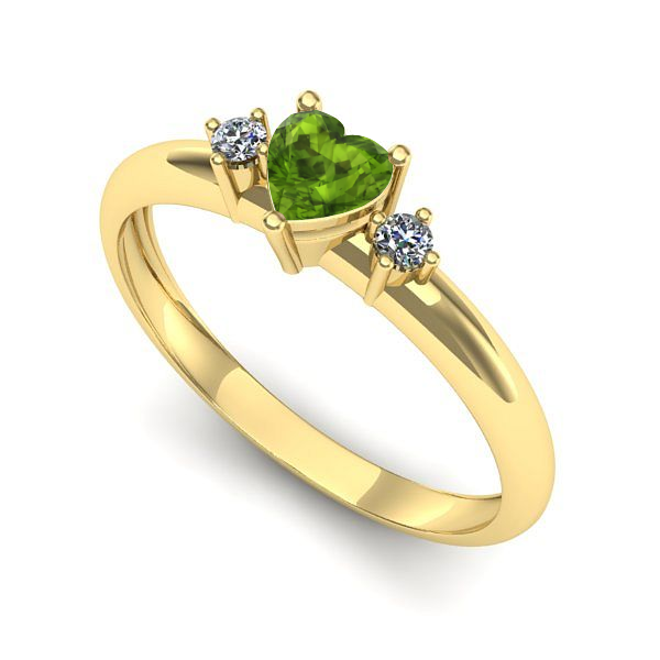 Inel din aur galben cu peridot