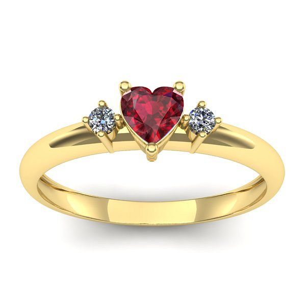 Inel de logodna cu rubin inima