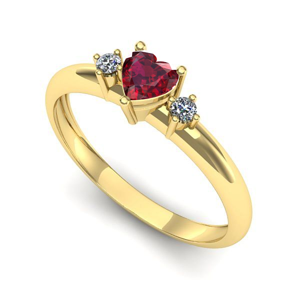 Inel de logodna din aur galben cu rubin
