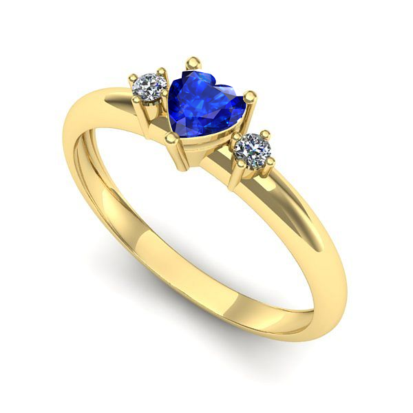 Inel de logodna din aur galben cu safir