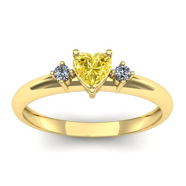 Inel cu safir galben inima