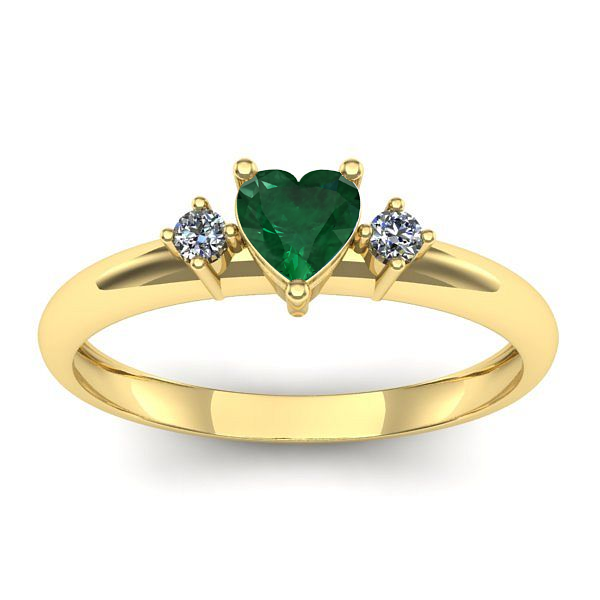 Inel de logodna cu smarald inima