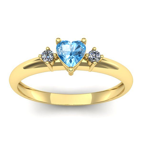 Inel logodna cu topaz blue inima