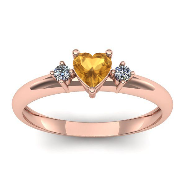 Inel de logodna cu citrin inima