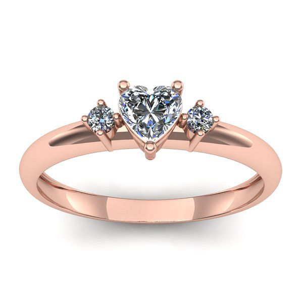 Inel logodna cu safir alb inima