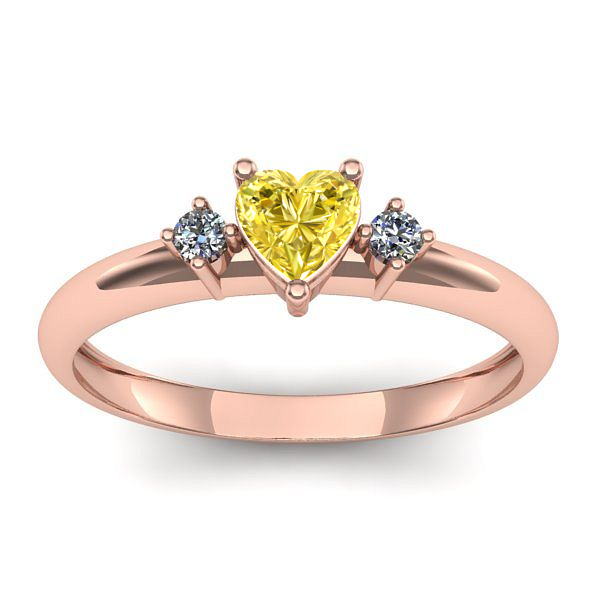 Inel de logodna cu safir galben inima