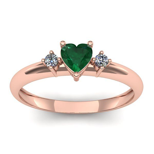 Inel logodna cu smarald inima