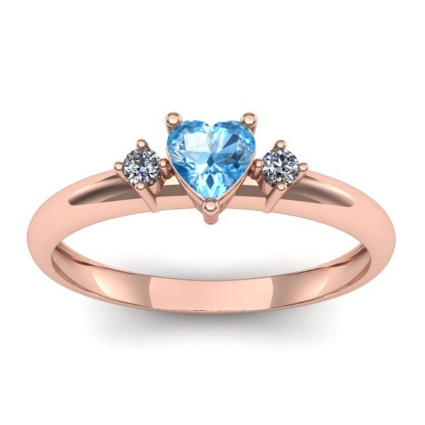 Inel de logodna cu topaz blue inima