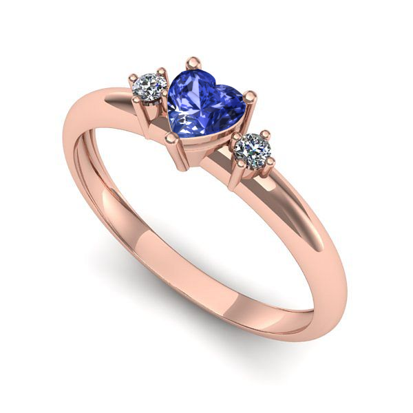 Inel de logodna din aur roz cu tanzanit