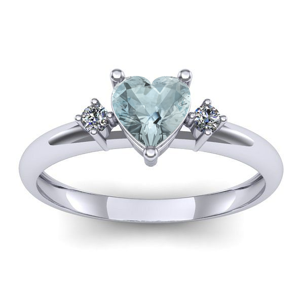 Inel logodna cu aquamarin inima