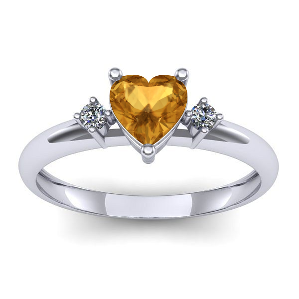 Inel logodna cu citrin inima