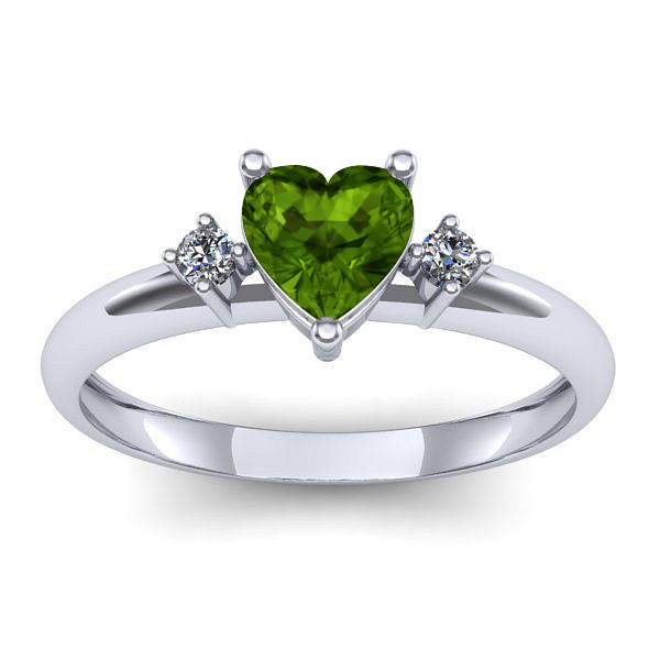 Inel logodna cu peridot inima