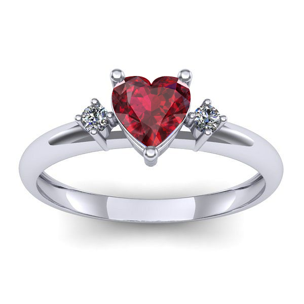Inel logodna cu rubin inima