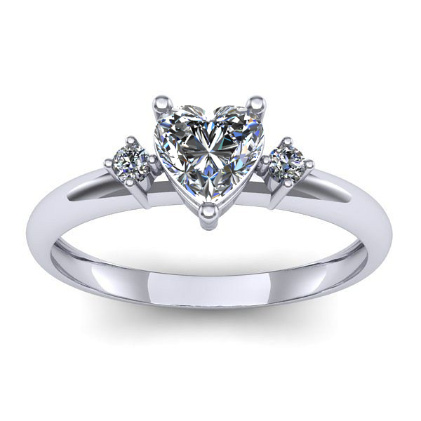 Inel cu diamant de laborator inima