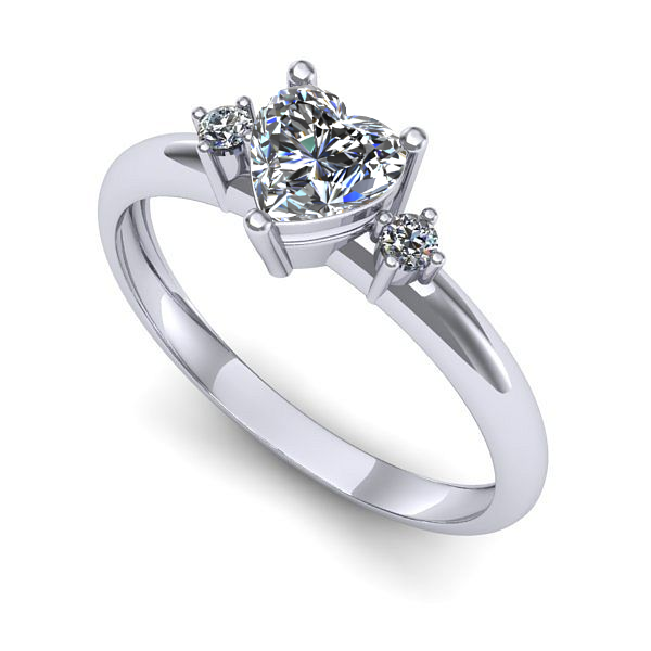 Inel de logodna din aur alb cu diamant de laborator