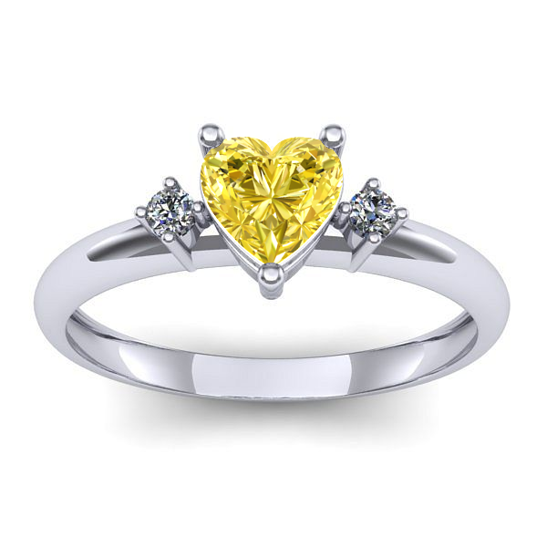 Inel de logodna cu safir galben inima