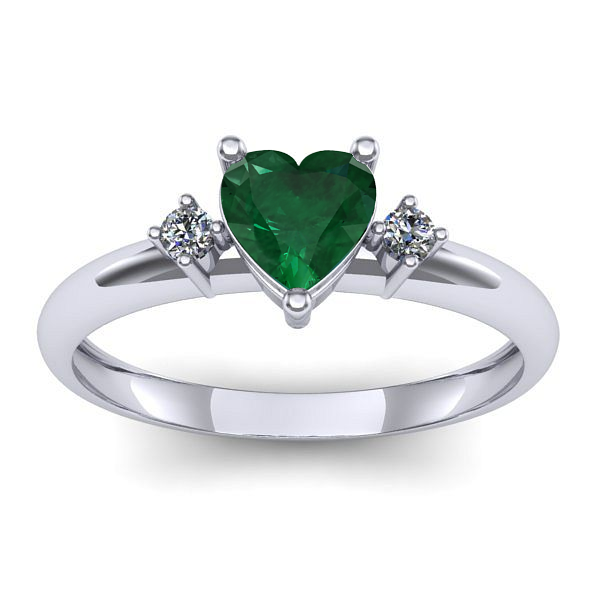 Inel logodna cu smarald inima