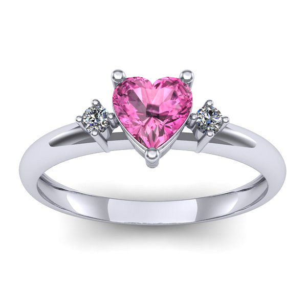 Inel de logodna cu safir roz inima