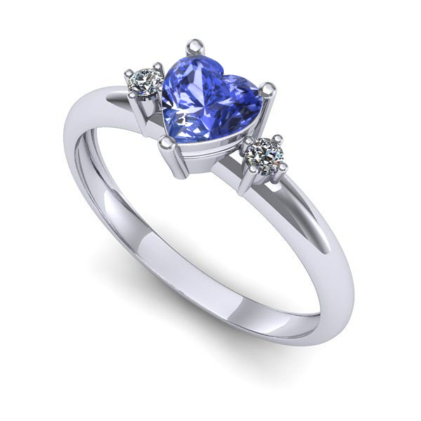 Inel din aur alb cu tanzanit