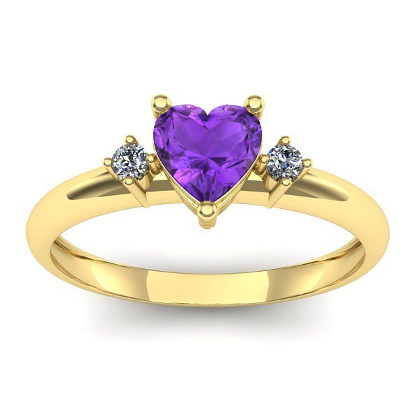 Inel logodna cu ametist inima