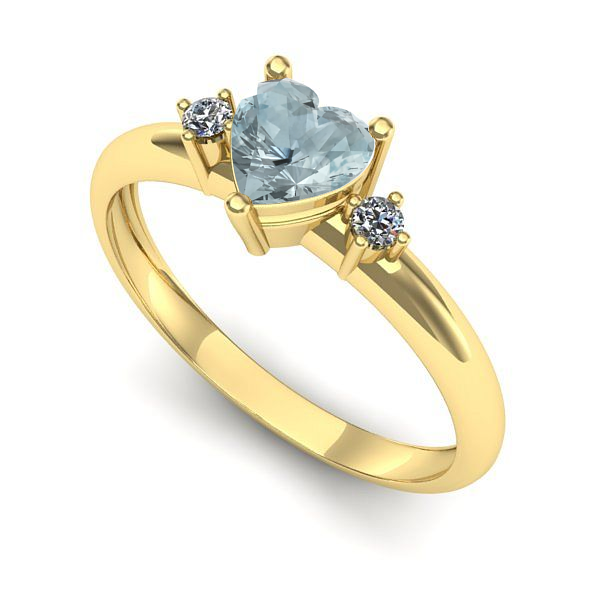 Inel din aur galben cu aquamarin