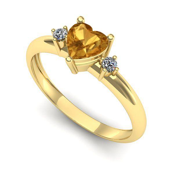 Inel de logodna din aur galben cu citrin