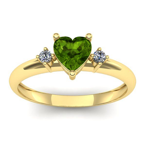 Inel cu peridot inima